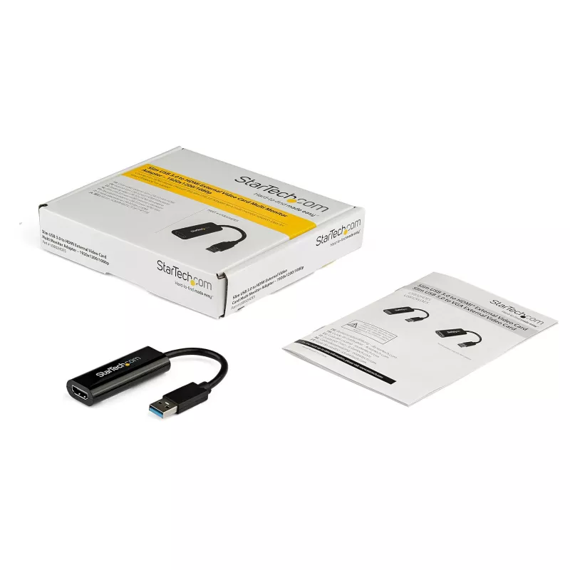 StarTech.com USB 3.0–HDMI adapteris, USB–HDMI monitora pārveidotājs operētājsistēmai Windows, 1080p (netiek atbalstītas macOS/ChromeOS/Linux) – TAA