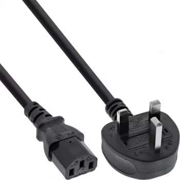 InLine strāvas kabelis Lielbritānijas kontaktdakša / 3 kontaktu IEC C13 ligzda, 1,8 m