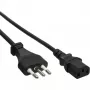 InLine strāvas vads, Itālija vīrišķais / 3-pin IEC C13 vīrišķais, 1,8 m