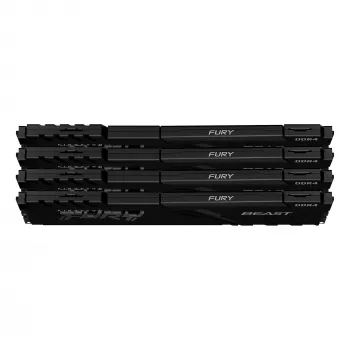 Kingston Technology FURY Beast 64GB 3600MT/s DDR4 CL18 DIMM (4 gab. komplekts) Melns