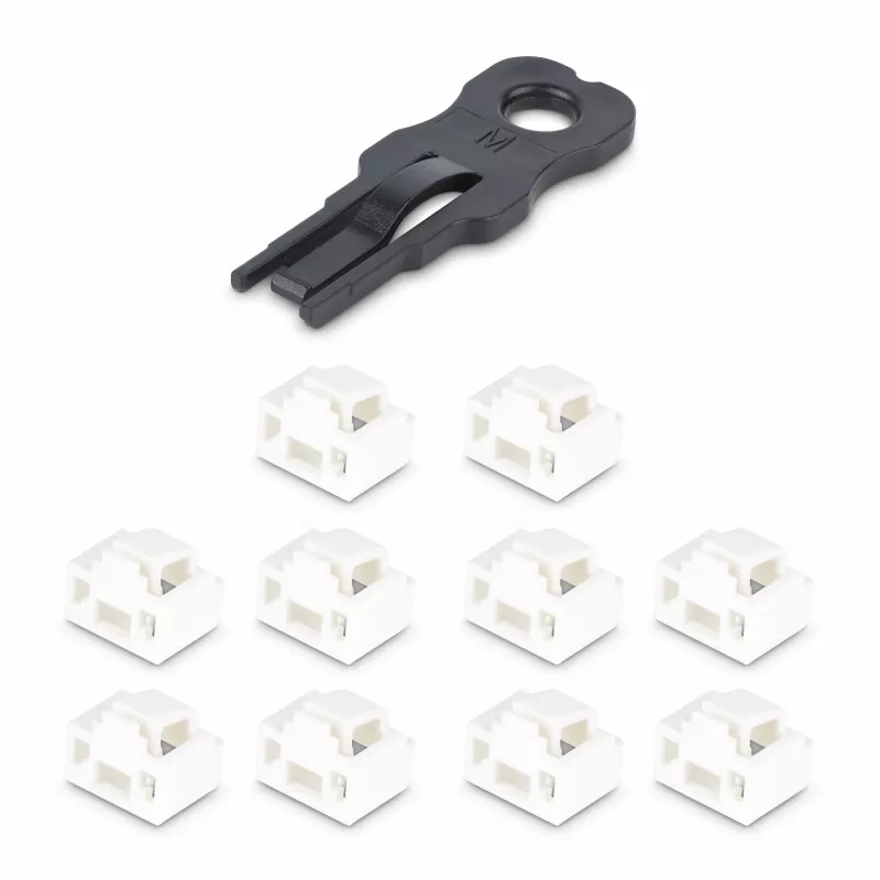 StarTech.com RJ45 Portu slēdzeni – 10 gab. ar drošības atslēgu, bloķējošs RJ45 portu bloķētājs/putekļu aizsargs, atkārtoti lietojams Ethernet/LAN portu aizsargs, iespraužams RJ45 putekļu bloķētājs serveriem/slēdžiem/sienas rozetēm