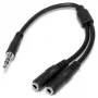 StarTech.com plāns stereo sadalītāja kabelis — 3,5 mm spraudnis uz 2x 3,5 mm ligzdām