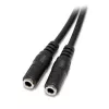 StarTech.com plāns stereo sadalītāja kabelis — 3,5 mm spraudnis uz 2x 3,5 mm ligzdām