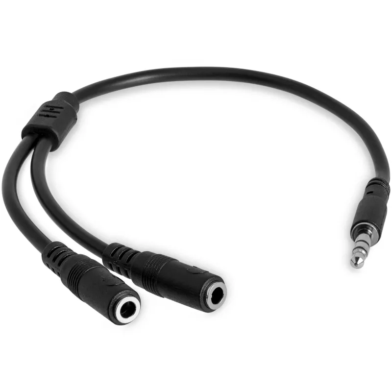 StarTech.com plāns stereo sadalītāja kabelis — 3,5 mm spraudnis uz 2x 3,5 mm ligzdām