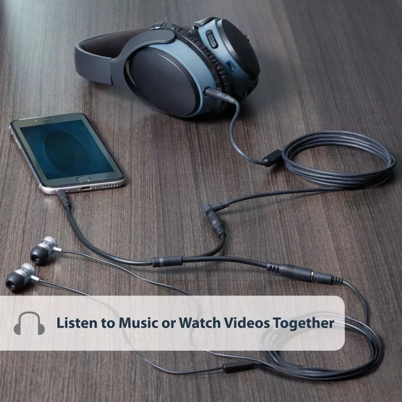 StarTech.com plāns stereo sadalītāja kabelis — 3,5 mm spraudnis uz 2x 3,5 mm ligzdām
