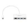 StarTech.com 3 portu USB-C rumbas ar Gigabit Ethernet - USB-C uz 3x USB-A - USB 3.0 rumbas - balta~3 portu USB-C rumbas ar Gigabit Ethernet - USB-C uz 3x USB-A - USB 3.0 rumbas - 5Gbps - balta