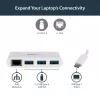StarTech.com 3 portu USB-C rumbas ar Gigabit Ethernet - USB-C uz 3x USB-A - USB 3.0 rumbas - balta~3 portu USB-C rumbas ar Gigabit Ethernet - USB-C uz 3x USB-A - USB 3.0 rumbas - 5Gbps - balta