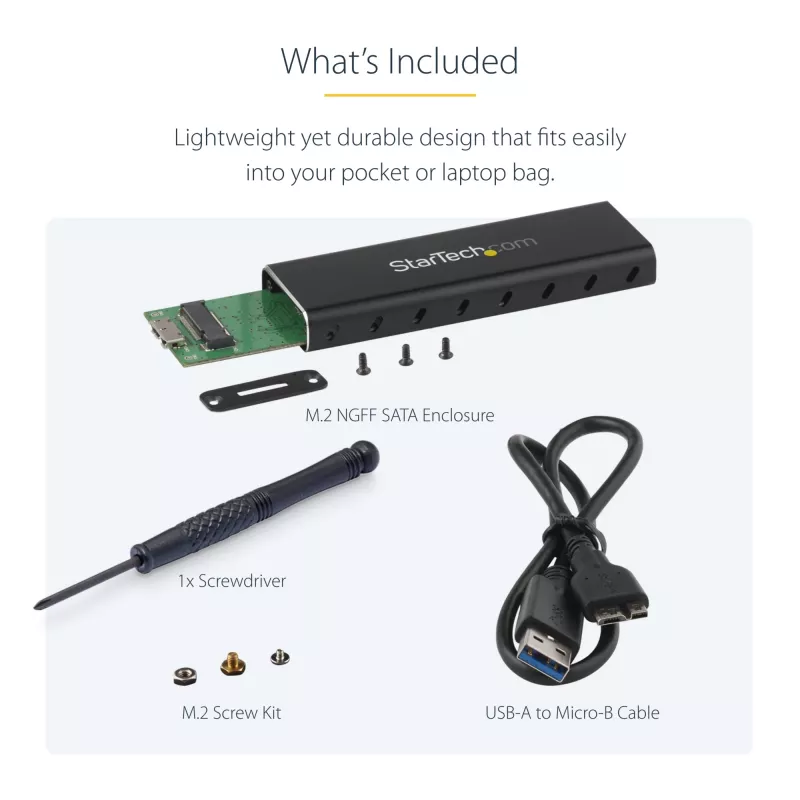 StarTech.com M.2 SSD korpuss M.2 SATA SSD diskiem - USB 3.0 (5 Gbps) ar UASP