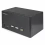 StarTech.com 2 portu trīskāršā monitora DisplayPort KVM slēdzis - 4K 60Hz UHD HDR - galda DP 1.2 KVM ar 2 portu USB 3.0 centrmezglu (5Gbps) un 4x USB 2.0 HID pieslēgvietām, audio - karsto taustiņu pārslēgšana - TAA