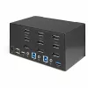 StarTech.com 2 portu trīskāršā monitora DisplayPort KVM slēdzis - 4K 60Hz UHD HDR - galda DP 1.2 KVM ar 2 portu USB 3.0 centrmezglu (5Gbps) un 4x USB 2.0 HID pieslēgvietām, audio - karsto taustiņu pārslēgšana - TAA