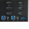 StarTech.com 2 portu trīskāršā monitora DisplayPort KVM slēdzis - 4K 60Hz UHD HDR - galda DP 1.2 KVM ar 2 portu USB 3.0 centrmezglu (5Gbps) un 4x USB 2.0 HID pieslēgvietām, audio - karsto taustiņu pārslēgšana - TAA