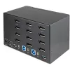 StarTech.com 2 Portu Quad Monitor DisplayPort KVM Slēdzis - 4K 60Hz UHD HDR - Galda 4K DP 1.2 KVM ar 2 Portu USB 3.0 Centrmezglu (5Gbps) un 4x USB 2.0 HID Portiem, Audio - Karstie taustiņi pārslēgšanai - TAA