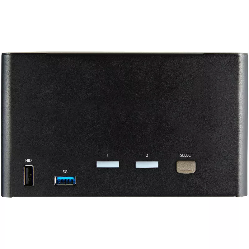 StarTech.com 2 Portu Quad Monitor DisplayPort KVM Slēdzis - 4K 60Hz UHD HDR - Galda 4K DP 1.2 KVM ar 2 Portu USB 3.0 Centrmezglu (5Gbps) un 4x USB 2.0 HID Portiem, Audio - Karstie taustiņi pārslēgšanai - TAA