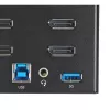 StarTech.com 2 Portu Quad Monitor DisplayPort KVM Slēdzis - 4K 60Hz UHD HDR - Galda 4K DP 1.2 KVM ar 2 Portu USB 3.0 Centrmezglu (5Gbps) un 4x USB 2.0 HID Portiem, Audio - Karstie taustiņi pārslēgšanai - TAA