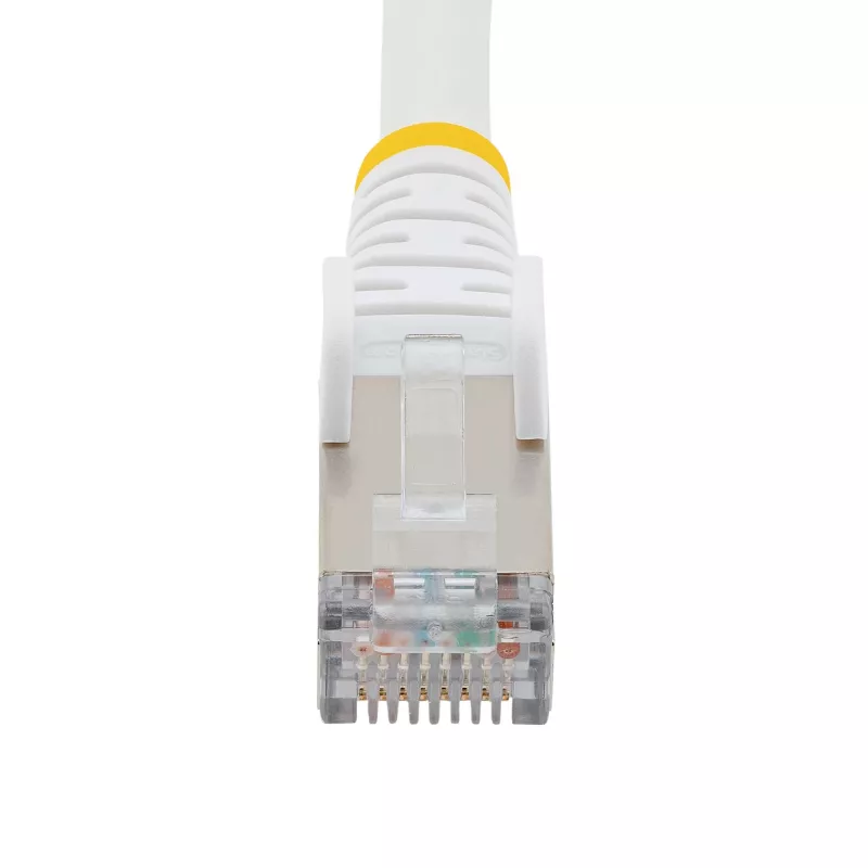 StarTech.com 50cm CAT6a Ethernet kabelis - balts - bezhalogēna ar zemu dūmu līmeni (LSZH) - 10 GbE 500 MHz 100 W PoE++ bezķeršanās RJ-45 ar spriegojuma samazinājumiem S/FTP tīkla ielāpu vads