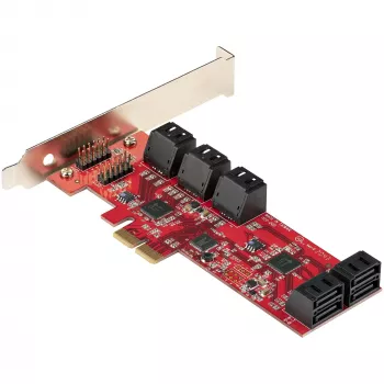 StarTech.com SATA PCIe karte - 10 portu PCIe SATA paplašināšanas karte - 6Gbps - zema/pilna profila - sakrautie SATA savienotāji - ASM1062 Non-Raid - PCI Express uz SATA pārveidotājs/adapteris