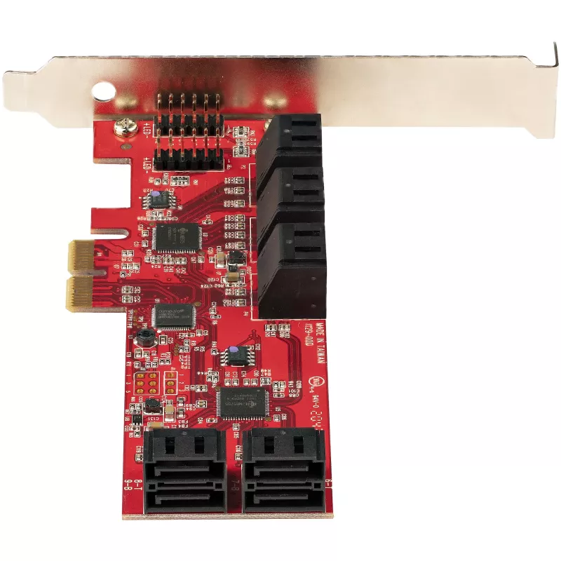 StarTech.com SATA PCIe karte - 10 portu PCIe SATA paplašināšanas karte - 6Gbps - zema/pilna profila - sakrautie SATA savienotāji - ASM1062 Non-Raid - PCI Express uz SATA pārveidotājs/adapteris