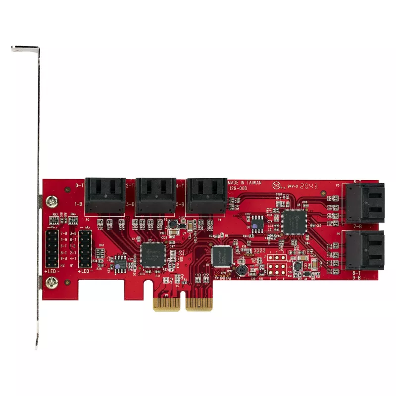 StarTech.com SATA PCIe karte - 10 portu PCIe SATA paplašināšanas karte - 6Gbps - zema/pilna profila - sakrautie SATA savienotāji - ASM1062 Non-Raid - PCI Express uz SATA pārveidotājs/adapteris