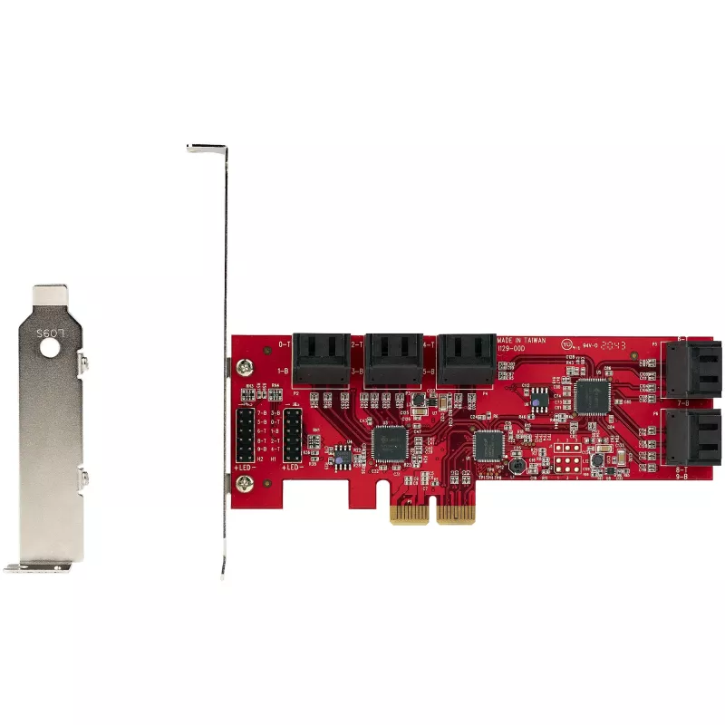 StarTech.com SATA PCIe karte - 10 portu PCIe SATA paplašināšanas karte - 6Gbps - zema/pilna profila - sakrautie SATA savienotāji - ASM1062 Non-Raid - PCI Express uz SATA pārveidotājs/adapteris