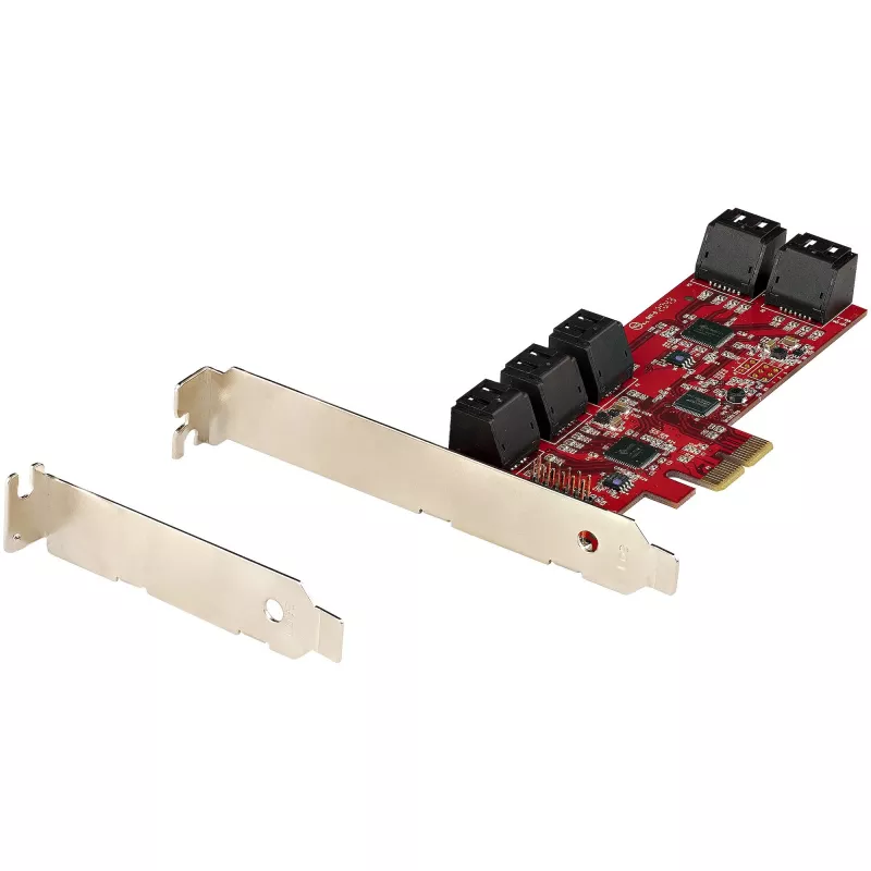 StarTech.com SATA PCIe karte - 10 portu PCIe SATA paplašināšanas karte - 6Gbps - zema/pilna profila - sakrautie SATA savienotāji - ASM1062 Non-Raid - PCI Express uz SATA pārveidotājs/adapteris