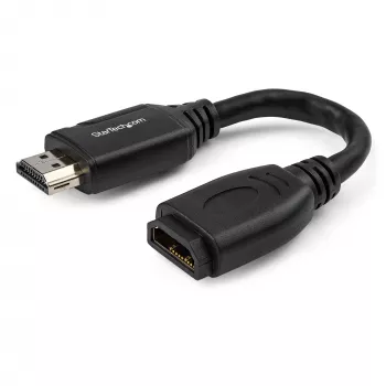 StarTech.com 6 collu (15cm) HDMI porta saudzējošais kabelis - 4K 60Hz ātrgaitas HDMI 2.0 paplašināšanas kabelis ar Ethernet - īss HDMI paplašināšanas kabelis - HDMI vīrišķais pret sievišķo paplašināšanas adaptera vads