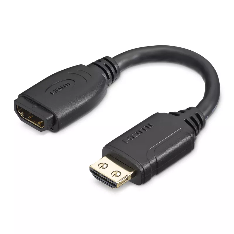 StarTech.com 6 collu (15cm) HDMI porta saudzējošais kabelis - 4K 60Hz ātrgaitas HDMI 2.0 paplašināšanas kabelis ar Ethernet - īss HDMI paplašināšanas kabelis - HDMI vīrišķais pret sievišķo paplašināšanas adaptera vads