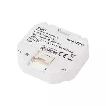 Gaismas slēdzis Homematic IP HmIP-FCI6, balts, pogu vadība, baterija (AAA), IP20, 48.5×15×53 mm