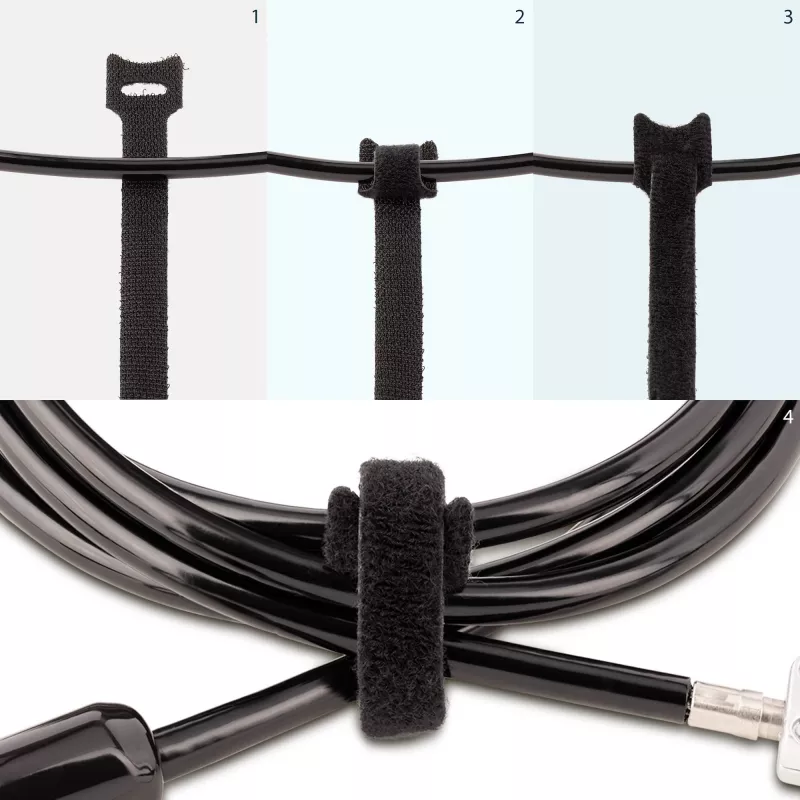 StarTech.com 6 collu āķa un cilpas kabeļu saites - 50 iepakojumā - melnas - atkārtoti lietojamas kabeļu siksnas - regulējamas un elastīgas - vadu organizēšanas saites/aptinumi kabeļu pārvaldībai - stiepļu cilpas saites