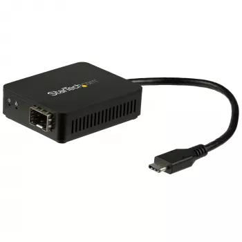 StarTech.com USB-C uz optiskās šķiedras pārveidotājs – atvērts SFP, vadu, USB Type-C, optiskā šķiedra, 1000 Mbit/s, melns