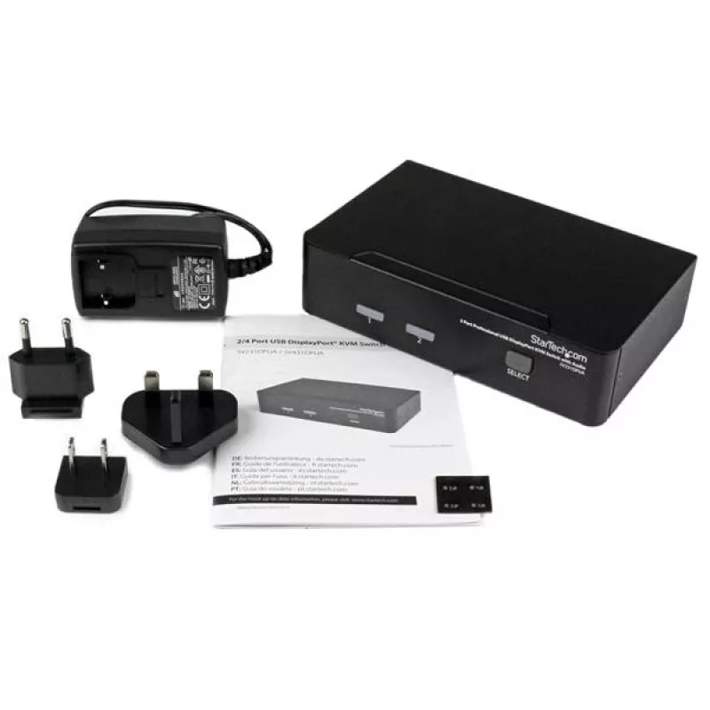 StarTech.com 2 portu profesionāls USB DisplayPort KVM slēdzis ar audio