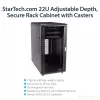 StarTech.com 4 statņu 22U serveru skapis, bloķējams 19 collu datu skapis datoru / AV / IT aprīkojumam, biroja / mājas tīkla skapis ar riteņiem un regulējamām montāžas sliedēm