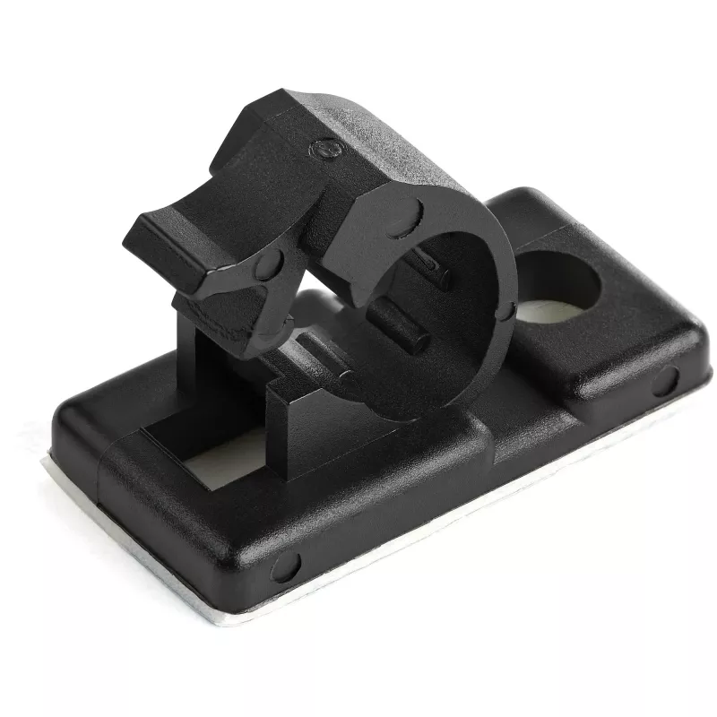 StarTech.com 100 Adhesive kabeļu pārvaldības skavas Melns - tīkls/Ethernet/Office Desk/Computer Cord Organizer - Sticky kabelis/Wire Holders - Nylon Self Adhesive Clamp UL/94V-2 Fire Rated