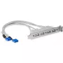 StarTech.com 4 portu USB A mātītes tipa spraugas plates adapteris