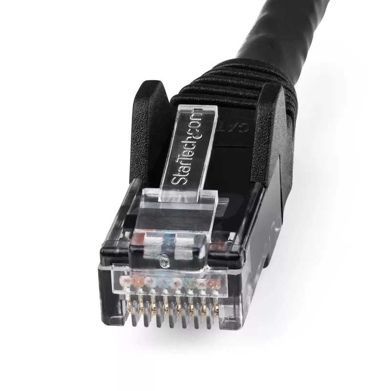 StarTech.com 1m CAT6 Ethernet kabelis - LSZH (Low Smoke Zero Halogen) - 10 Gigabit 250MHz 100W PoE RJ45 10GbE UTP tīkla ielāpu vads bez aizķeršanās ar stiepes atvieglojumu - melns, CAT 6, ETL Verified, 24AWG