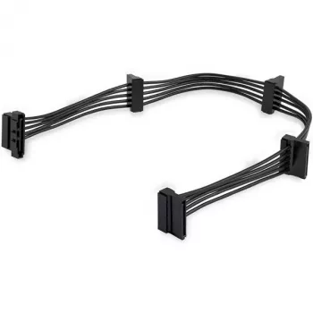 StarTech.com 4x SATA barošanas sadalītāja adaptera kabelis, SATA 15 kontaktu, 4 x SATA, 0,4 m, vīrišķais, sievišķā, melns