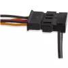 StarTech.com 4x SATA barošanas sadalītāja adaptera kabelis, SATA 15 kontaktu, 4 x SATA, 0,4 m, vīrišķais, sievišķā, melns