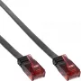 InLine plakans Ultraslim komutācijas kabelis U/UTP Cat.6 Gigabit ready Melns 3m