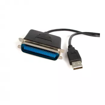 StarTech.com 6 pēdu USB–paralēlā printera adapteris — vīr./vīr., melns, Centronics, USB A, 1,9 m, vīrišķais/vīrišķais, USB A, Centronics 36