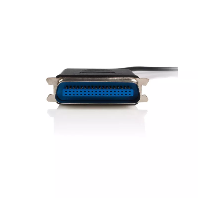StarTech.com 6 pēdu USB–paralēlā printera adapteris — vīr./vīr., melns, Centronics, USB A, 1,9 m, vīrišķais/vīrišķais, USB A, Centronics 36