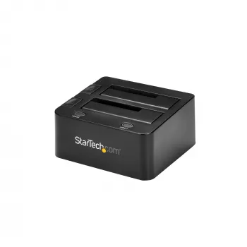 StarTech.com Dual-Bay USB 3.0 uz SATA cietā diska dokstacija, USB cietā diska dokstacija, ārējā 2.5/3.5 collu SATA I/II/III SSD/HDD dokstacija, karstās nomaiņas cietā diska nodalījums, augšējā ielāde