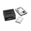 StarTech.com Dual-Bay USB 3.0 uz SATA cietā diska dokstacija, USB cietā diska dokstacija, ārējā 2.5/3.5 collu SATA I/II/III SSD/HDD dokstacija, karstās nomaiņas cietā diska nodalījums, augšējā ielāde