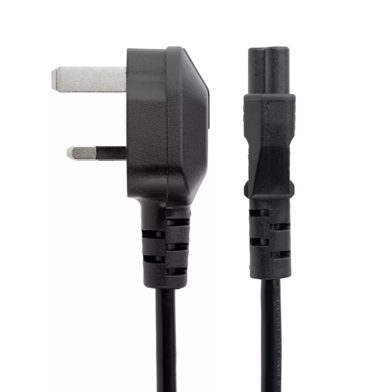 StarTech.com 6 pēdu (2 m) Lielbritānijas klēpjdatora barošanas kabelis, BS 1363 uz C5 (āboliņa lapa), 2,5 A 250 V, 18 AWG, Lielbritānijas klēpjdatora nomaiņas vads, printera barošanas kabelis, klēpjdatora lādētāja vads, klēpjdatora barošanas bloka vads