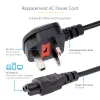 StarTech.com 6 pēdu (2 m) Lielbritānijas klēpjdatora barošanas kabelis, BS 1363 uz C5 (āboliņa lapa), 2,5 A 250 V, 18 AWG, Lielbritānijas klēpjdatora nomaiņas vads, printera barošanas kabelis, klēpjdatora lādētāja vads, klēpjdatora barošanas bloka vads