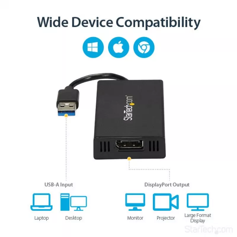 StarTech.com USB 3.0 uz DisplayPort adapteris - DisplayLink sertificēts - 4K 30Hz