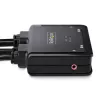 StarTech.com 2 portu hibrīda USB-C DisplayPort kabeļa KVM slēdzis, 4K 60Hz, kompakts KVM ar 6 pēdu/1,8 m USB-A/DisplayPort/audio un 4 pēdu/1,2 m USB-C integrētiem resursdatora kabeļiem, ar kopnes barošanu - tālvadības spiedpoga/karsto taustiņu pārslēgšana