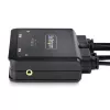 StarTech.com 2 portu hibrīda USB-C DisplayPort kabeļa KVM slēdzis, 4K 60Hz, kompakts KVM ar 6 pēdu/1,8 m USB-A/DisplayPort/audio un 4 pēdu/1,2 m USB-C integrētiem resursdatora kabeļiem, ar kopnes barošanu - tālvadības spiedpoga/karsto taustiņu pārslēgšana