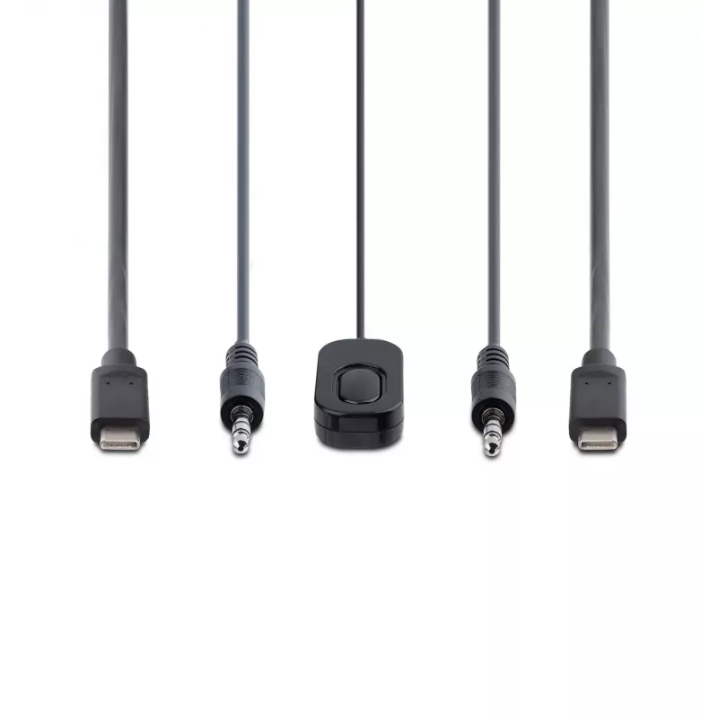 StarTech.com 2-Port USB-C kabelis KVM Switch, 4K 60Hz DisplayPort Output, Compact KVM with 4ft/1.2m USB Type-C/Audio Integrated Cables, Bus Powered - Remote Push-Button/Hotkey Switching