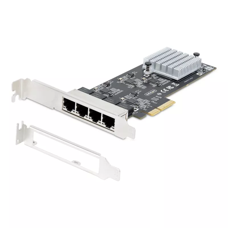 StarTech.com 4 portu 2,5 Gbps NBASE-T PCIe tīkla karte, Intel I225-V, četru portu datora tīkla karte, vairāku gigabitu NIC, PCI Express servera LAN karte, galddatora Ethernet saskarne