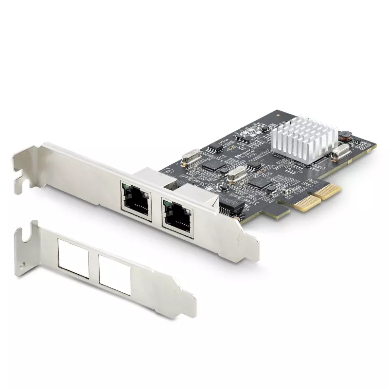 StarTech.com 2 portu 2,5 Gbps NBASE-T PCIe tīkla karte, Intel I225-V, divu portu datora tīkla karte, Multi-Gigabit NIC, PCI Express servera LAN karte, galddatora Ethernet saskarne