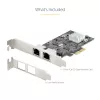 StarTech.com 2 portu 2,5 Gbps NBASE-T PCIe tīkla karte, Intel I225-V, divu portu datora tīkla karte, Multi-Gigabit NIC, PCI Express servera LAN karte, galddatora Ethernet saskarne